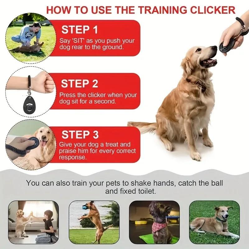 Dog Training Clicker With Silicone Treat Bag Portable Waterproof Waist Snack Pouch Magnetic Clip For Puppy Obedience Pet Training Accessories