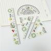 4pcs Math Geometry Tools Ruler Set Melon Dog Straight Ruler Portable Triangle Rulers  School Office
