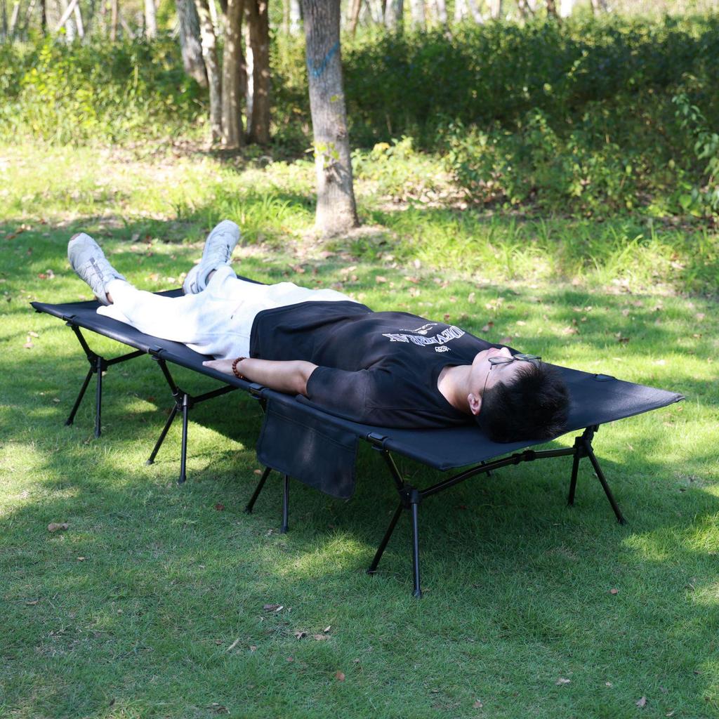 Adjustable Aluminum Alloy Folding Camping Cot - Portable and Lightweight, 80x210 Cm