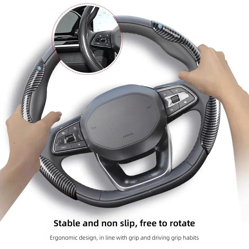 Car Decoration Auto Steering Wheel Cover Non-Slip Accessories For VW GTI Polo Golf Passat Tiguan Arteon Touareg CC Taigo Caddy J