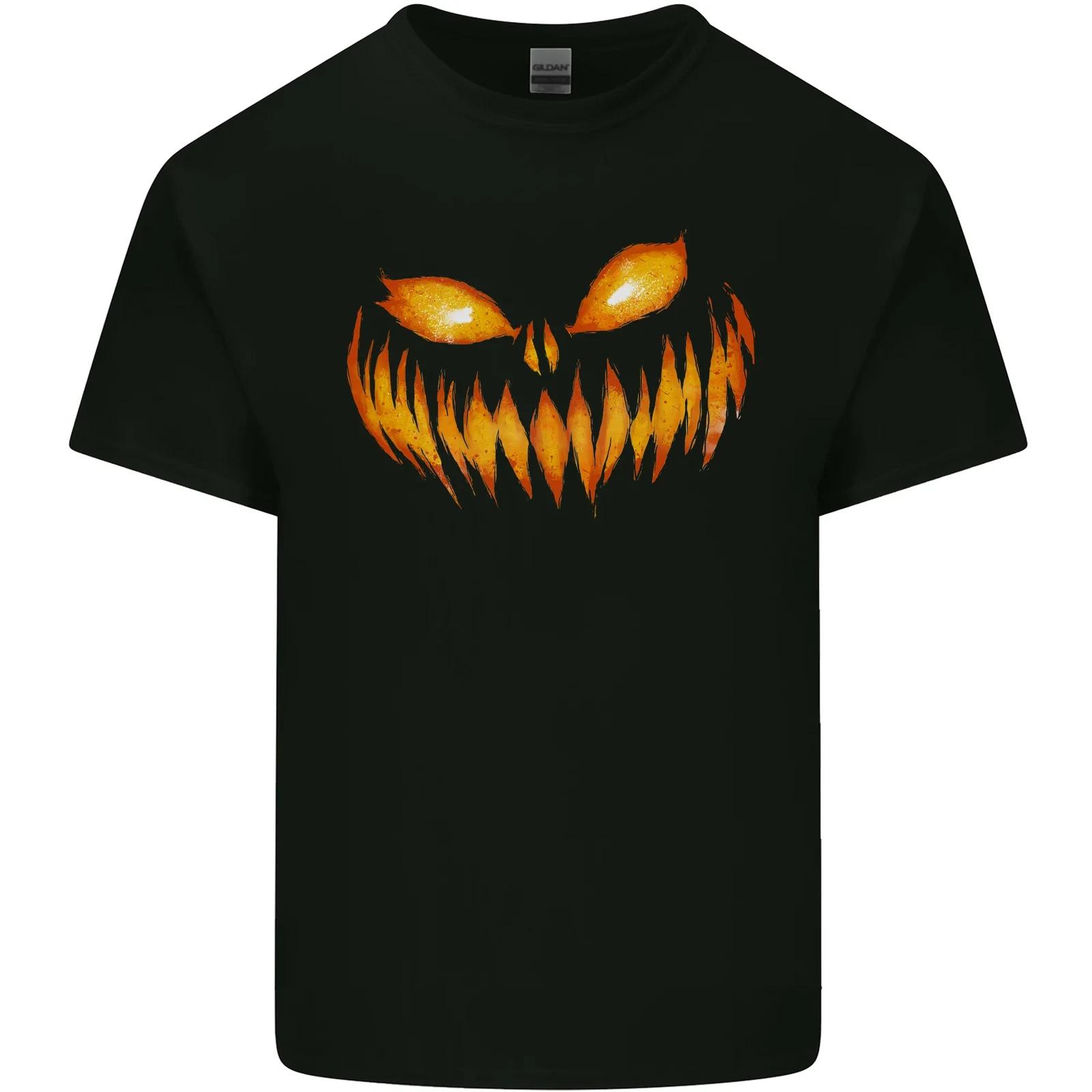 Pumpkin Face Halloween Horror Scary Kids T-Shirt Childrens 3XL