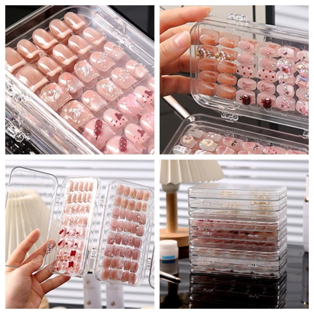 3 Layer Artificial Nail Display Organizer Transparent Nail Tips Display Holder  Household