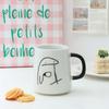 Simple Cartoon Ceramic Mugs Creative Personality Couple Mug Coffee Mug Men's Women's Milk Mugs Home Water Cup Drinkware