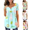 Fashion Women's EasterPrint  And Winter Casual Round Neck Printed Short Sleeve Top