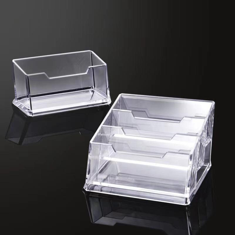 Transparent Acrylic Business Card Holder Large Capacity Smooth Surface Clear Card Organizer for Office Lobby Reception