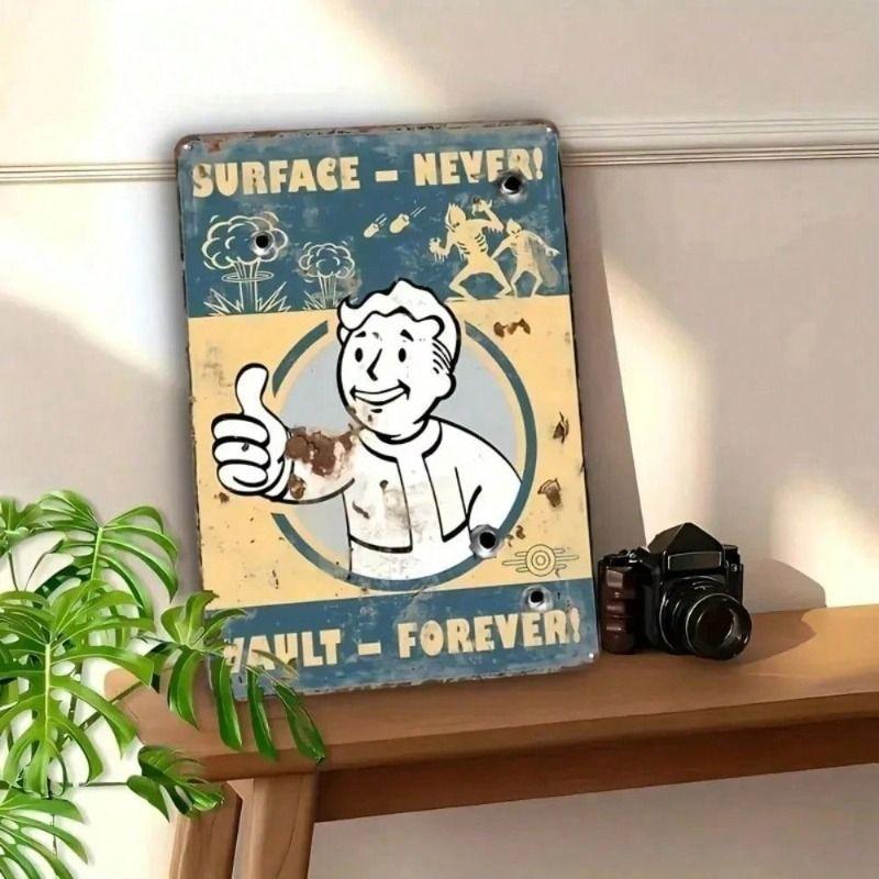 

Vault Forever Retro Tin Sign Metal Poster Wall Decor Vintage Fallout Style for Home Garage