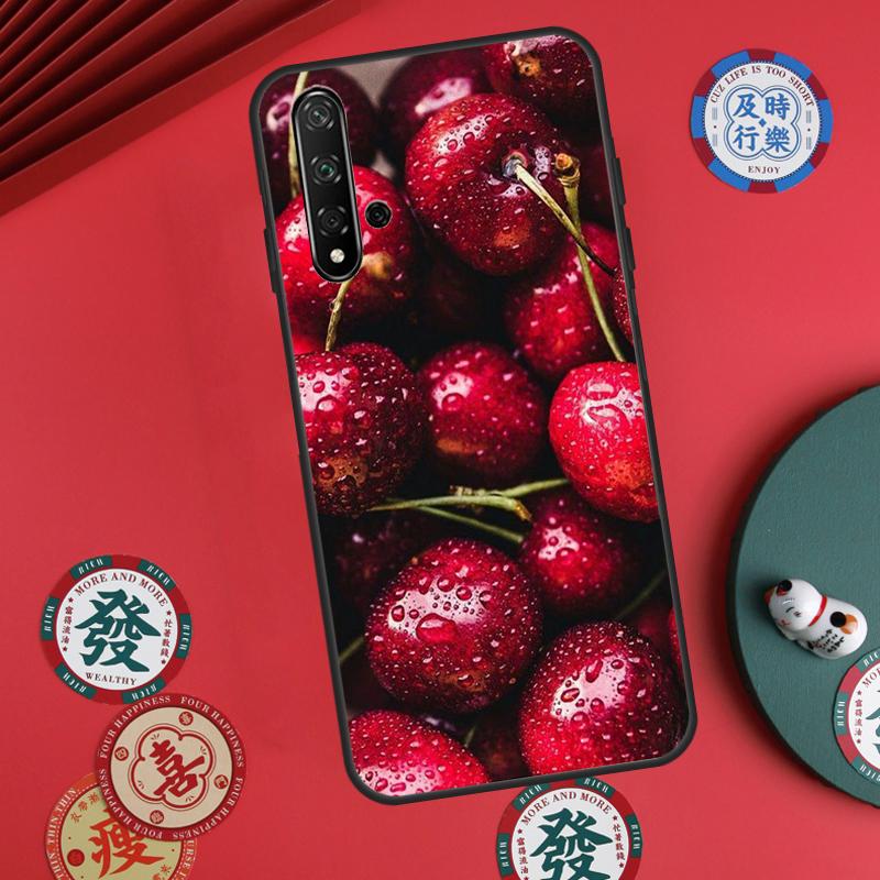 Food Fruit Red Cherry For Huawei Nova 12s 7i 8i 11i 12i Y73 Y70 Y90 Y60 Y72 Y61 Y91 9 10 SE P30 Pro P40 Lite Case