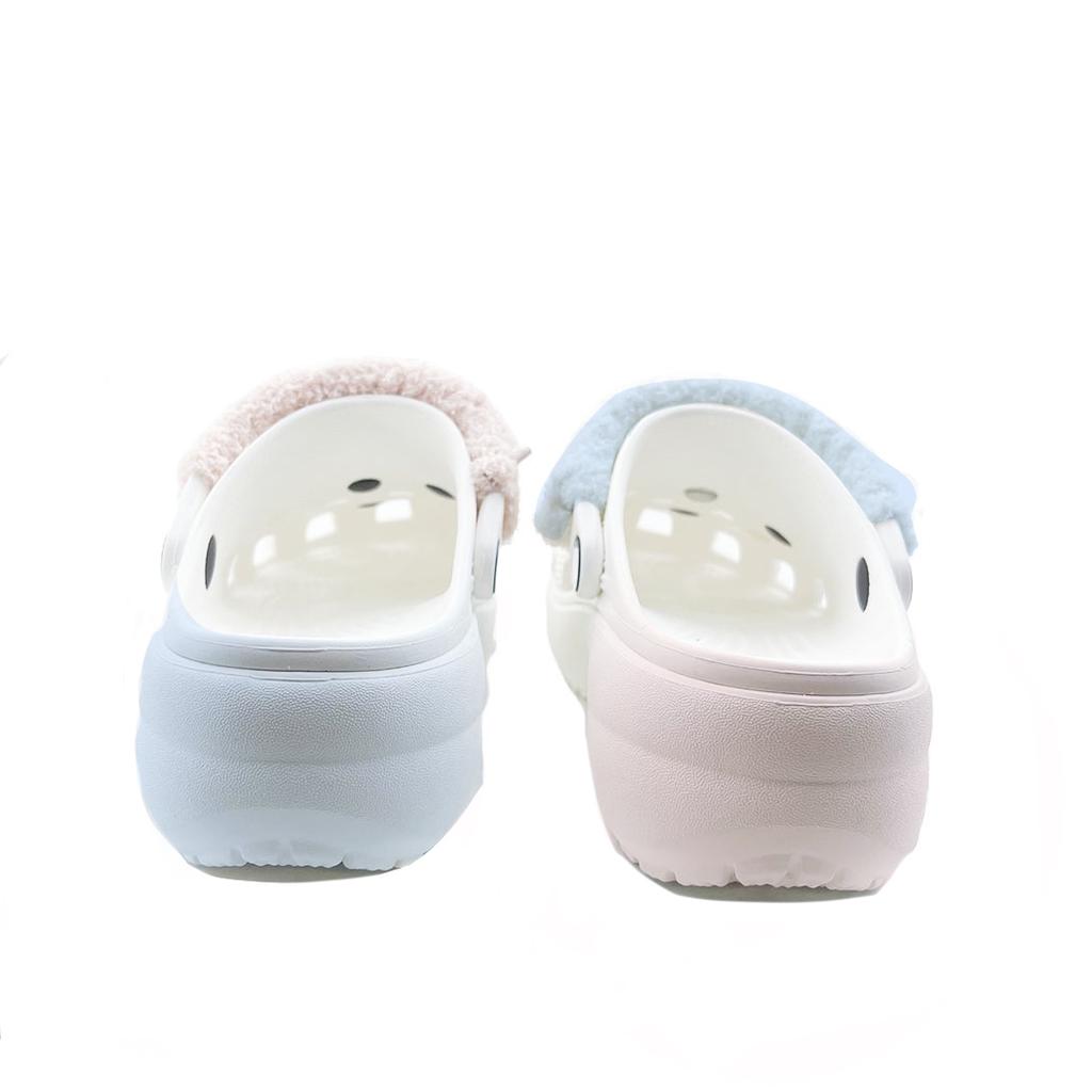 Crocs Classic Platform Clog Pink Blue Mandarin Duck Party Beach Girl Campus Style EVA Versatile Hole Shoes Unisex Blue Pink