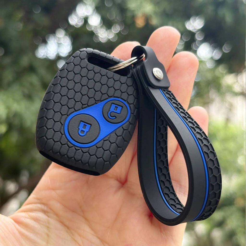 Key Fob Case Keychain For Honda Civic 4D Jazz Gr8 CR-V SRV FRV Fit CSX Chord 7 Accord Emblem Extra Screw Silicone Protection