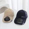 Summer Solar Charging Fan Hat Outdoor Shading Sun Protection Half Net Extended Brim Men's and Women's Alphabet Baseball Cap