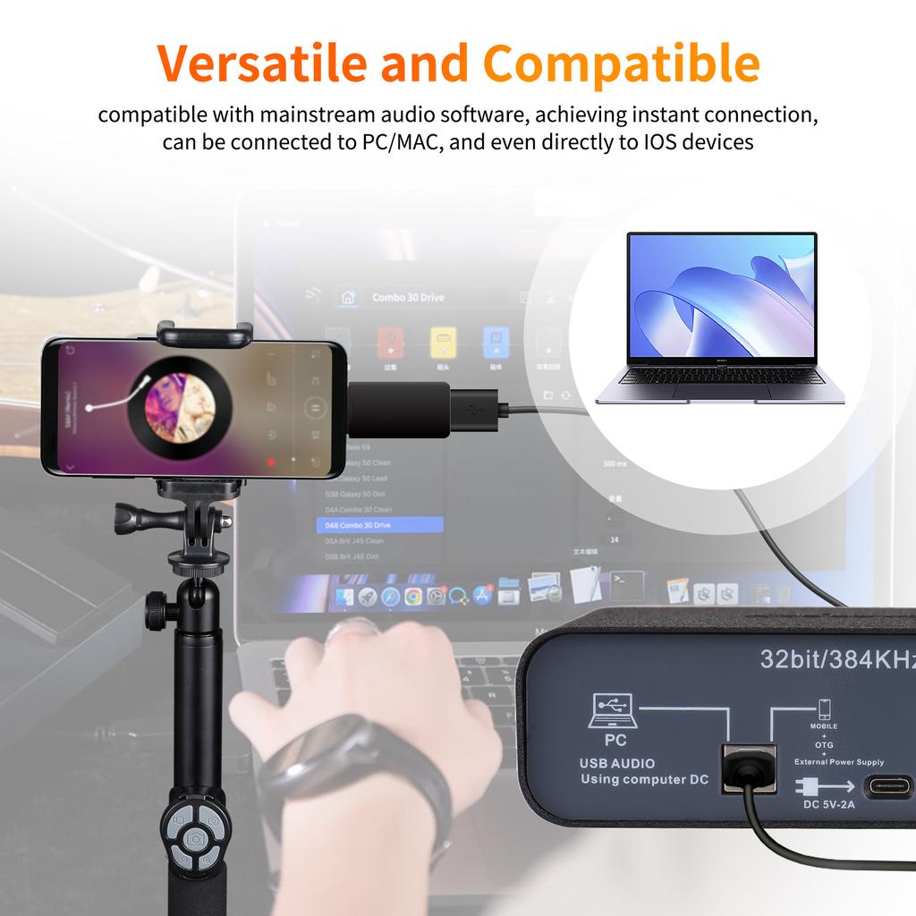 Carte Son D'enregistrement D'interface Audio USB 2 Entrées 2 Sorties 32 Bits384 Khz~p151610313