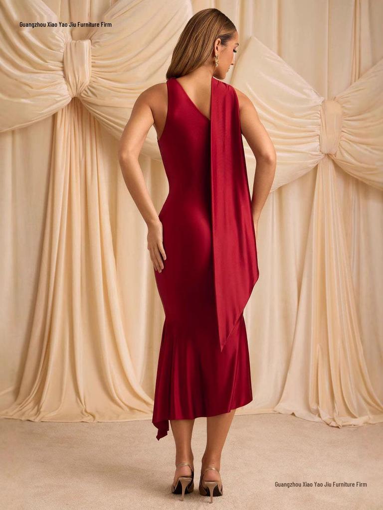 2026 Summer Stylish Backless Long Dress - European & American Fashionable Evening Gown