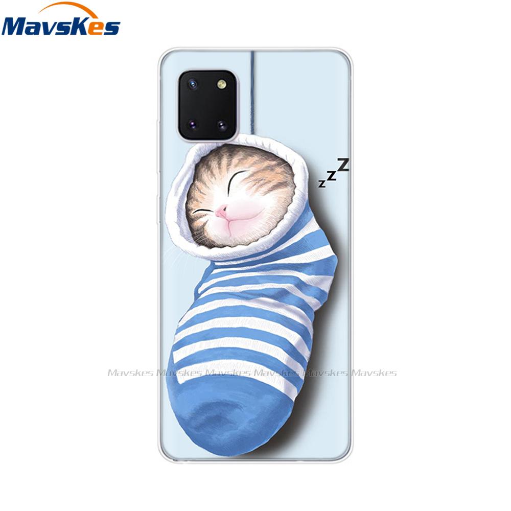 TPU Case for Samsung Galaxy Note 10 Lite Cases Silicon Cute Cat Phone Coque for Samsung Note10 Lite Plus SM-N770F/DS Cover Mask