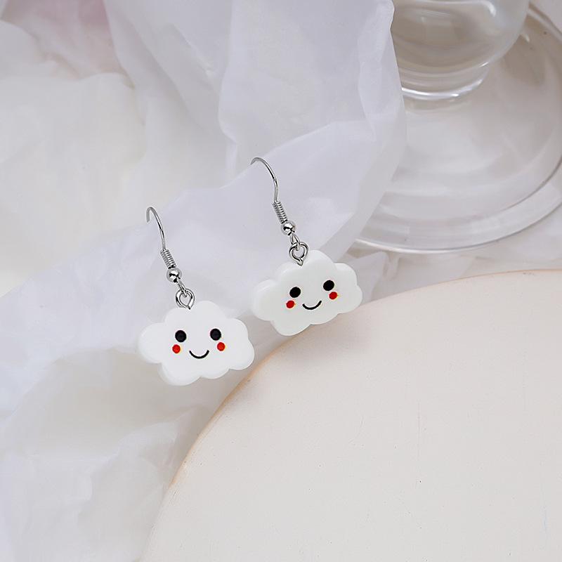 Creative Cute Cloud Resin Stud Earrings - Korean Style Summer Jewelry