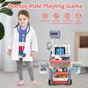 Pretend Play Doctor Kit for Kids with Cart Stethoscope Doctor Kit for Toddlers Role Play Medical Toy Birthday Gift for Girl Boy