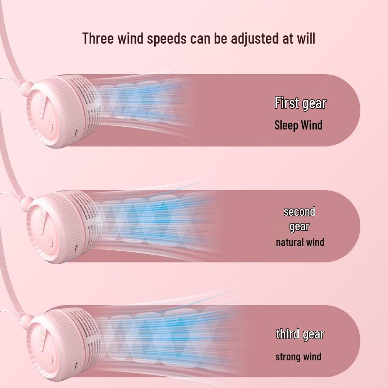 Hands-Free Rechargeable Neck Fan - Portable, USB, Mini Lanyard Design