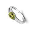 7X5MM Pear Peridot 925 Sterling Silver Split Shank Women Engagement Ring