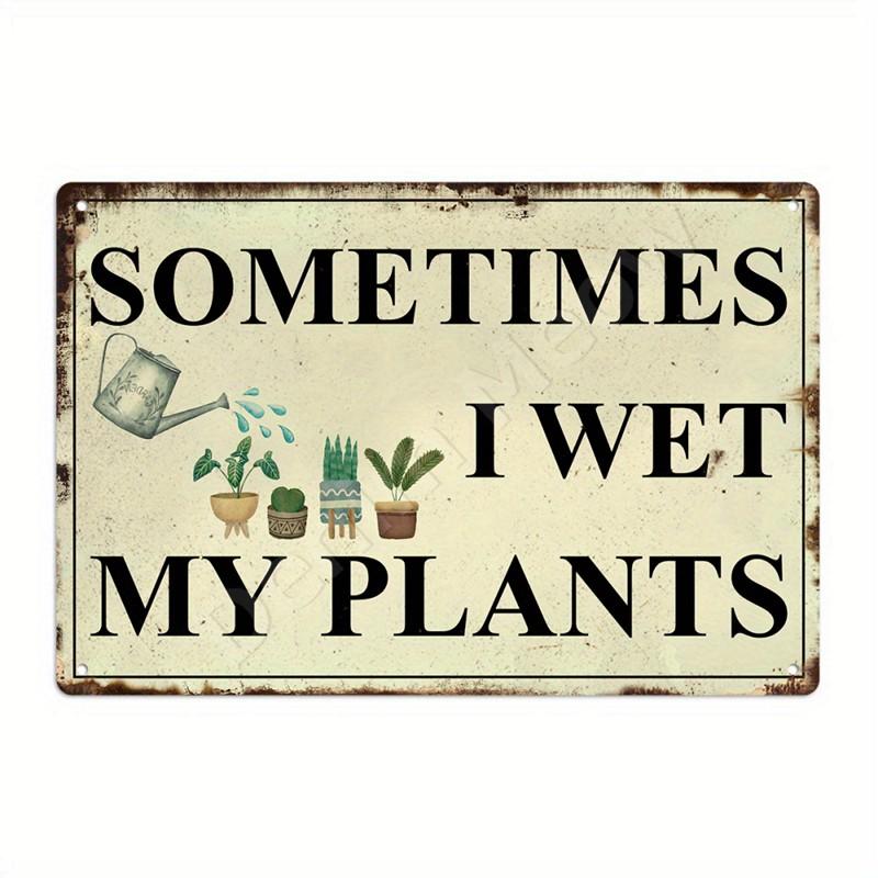 Vintage plechová cedule zahradnictví, retro cedule Funny Plants pro zahradu, venkovní nástěnná dekorace, cedule Home Sweet Home