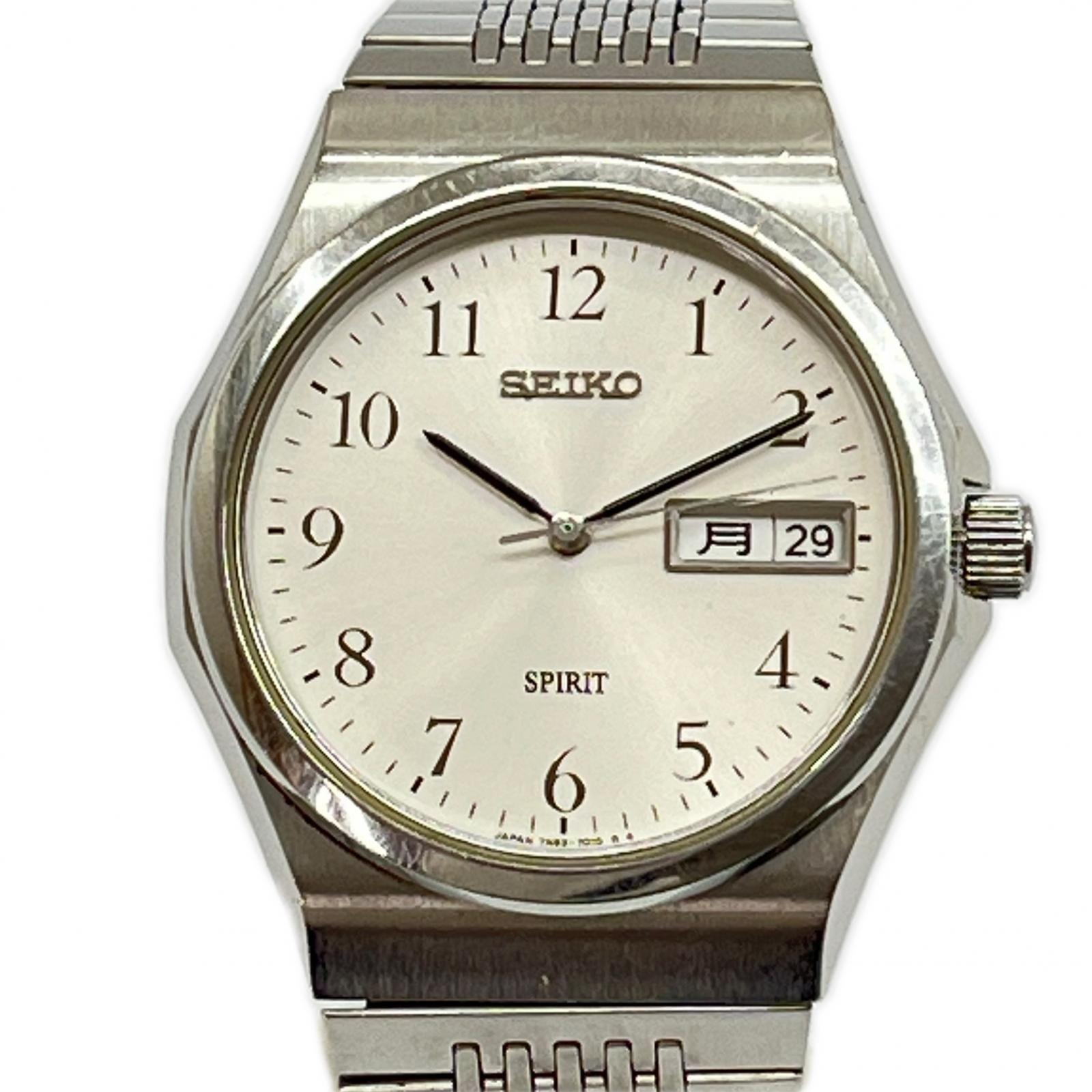 Б/У Часы SEIKO Spirit Нержавеющая сталь R8.6 Батарея заменена 7N93-7000 Серебристый