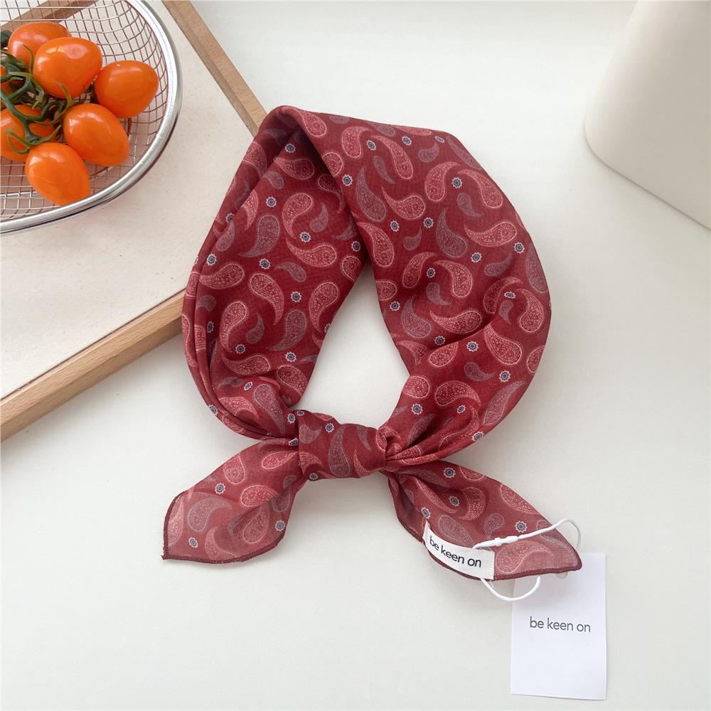 55 Polka Dot Silk Scarf: Spring Summer Korean Fashion Headscarf & Decorative Hairband for Women