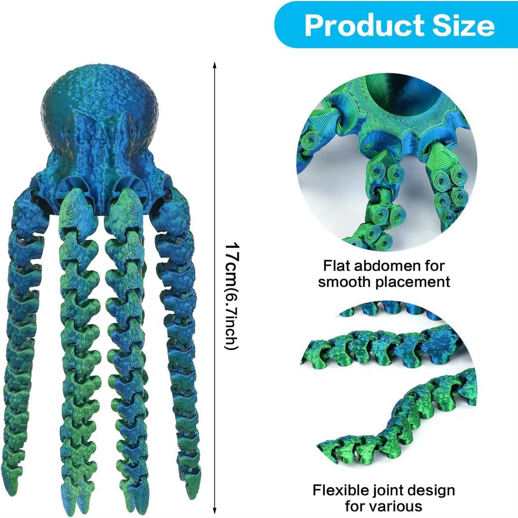 3D Printing Simulation Octopus Octopus Joint Movable Decoration Model Figurine Children'S Toy Gift