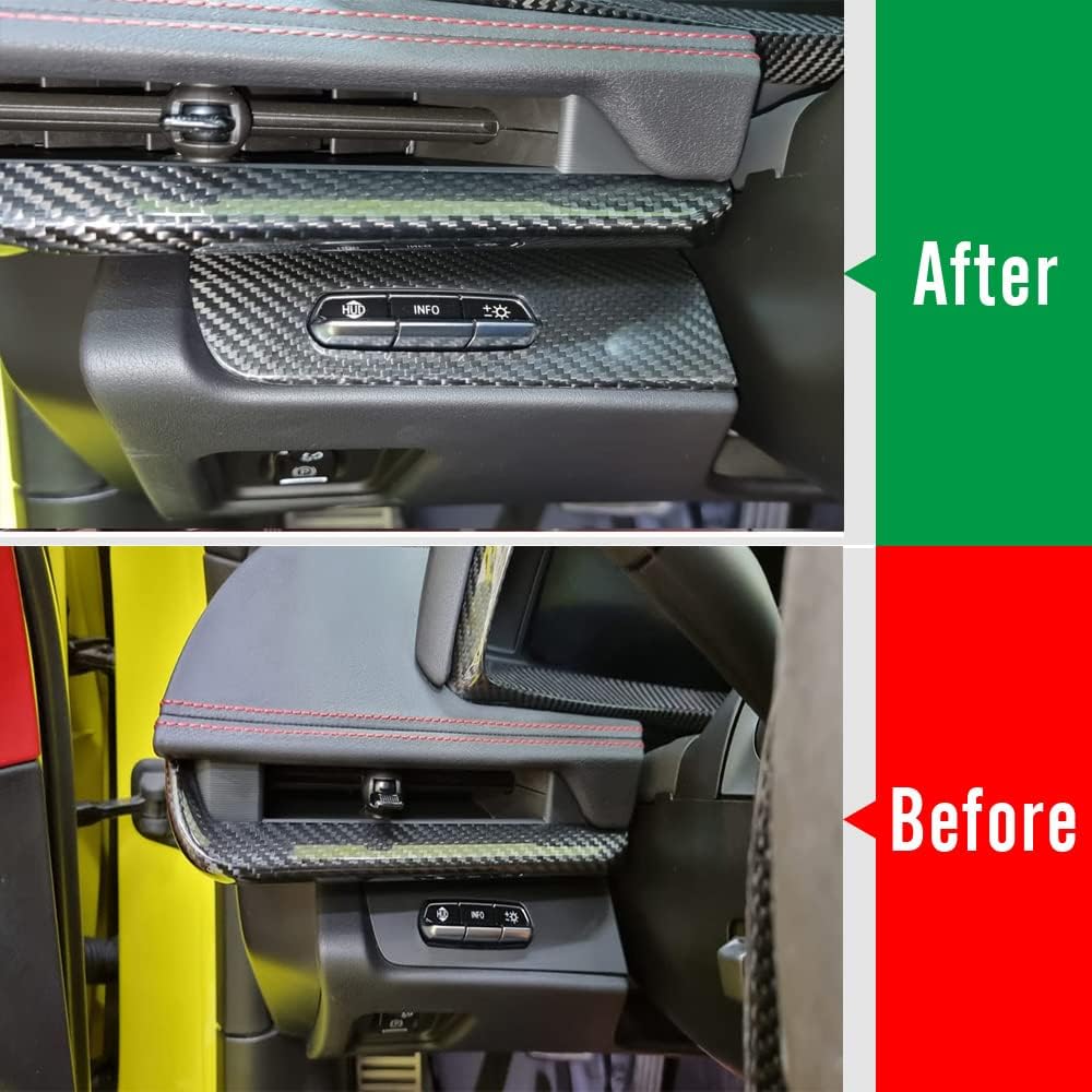 Auto Original Carbonfaser Scheinwerferblendenabdeckung für Corvette C8 Coupe Stingray Convertible 2020 2021 2022 2023 2024 Nur 2LT 3LT, Corvette HUD INFO