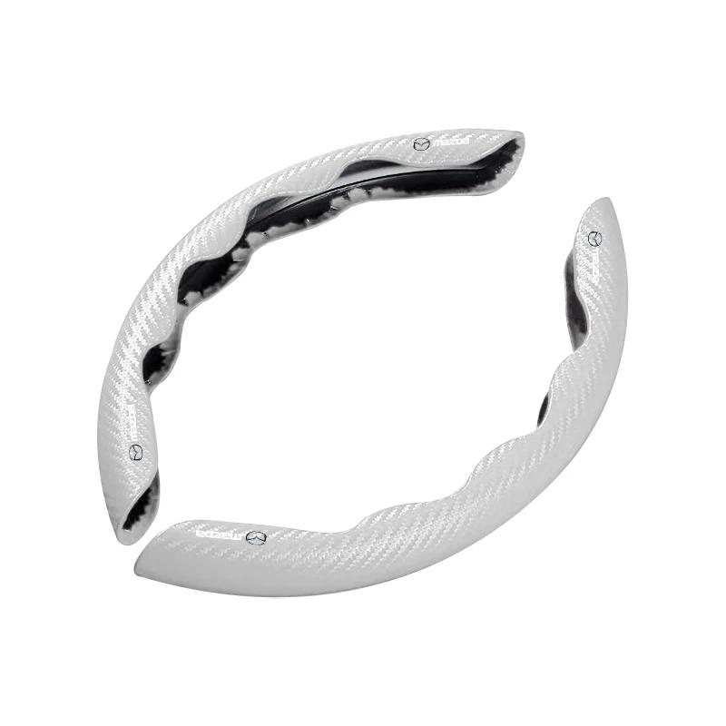 2pcs Car Steering Wheel Cover Anti Slip Carbon Fiber Steering Wheel Booster For Mazda Axela 2 3 5 6 8 CX-5 CX-4 CX3 CX5 Axela