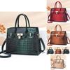 Fashionable Pu Crocodile Texture Shoulder Bag With Spacious Design For Women