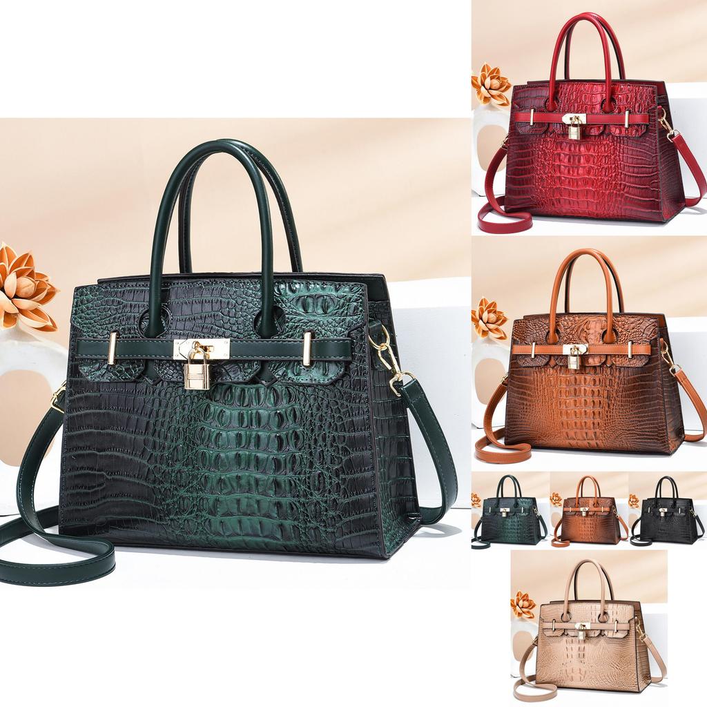 Fashionable Pu Crocodile Texture Shoulder Bag With Spacious Design For Women
