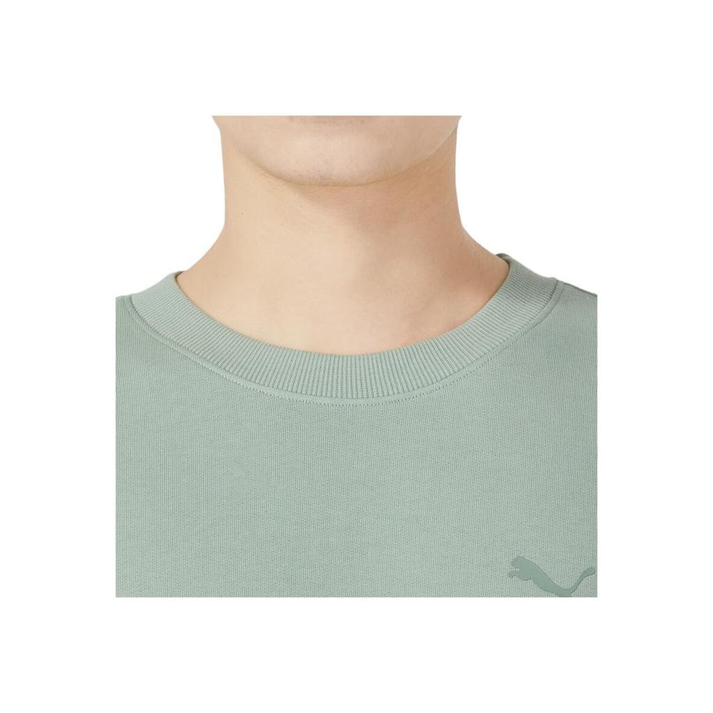 Puma Classics Logo Print Casual Sports Pullover Sweatshirt Men Sweatshirt Green 624941-54