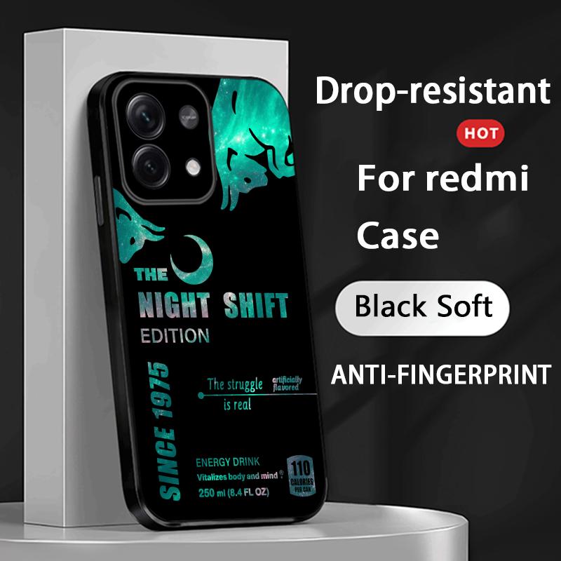 Custodia per Telefono Star Bull Energy Drink turno di notte Per Redmi Note 14 13 12 11 Pro Plus S 5G 14C A3 Copertura Nera Morbida