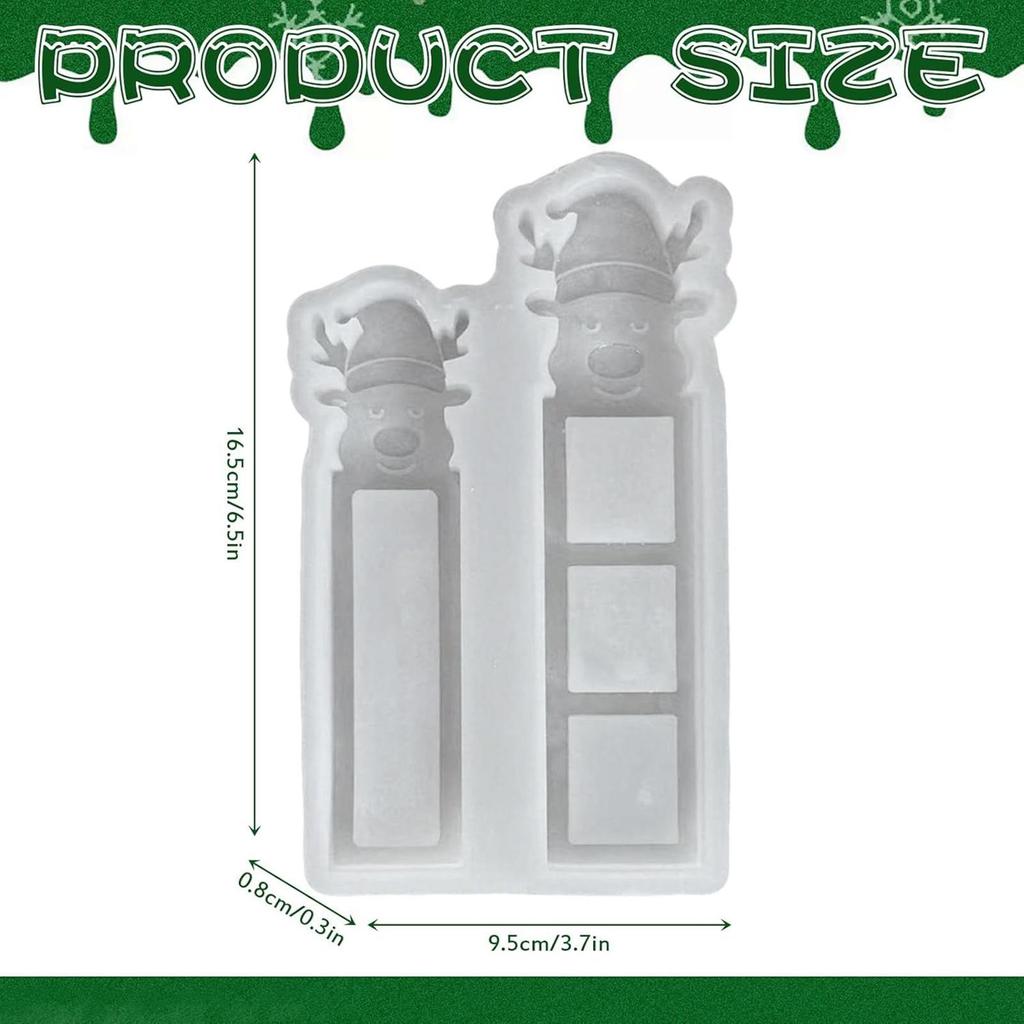 Christmas Santa Claus Reindeer Shaped Silicone Gypsum Dropper Handmade Mold Polymer Wax Epoxy Casting Mold Decoration