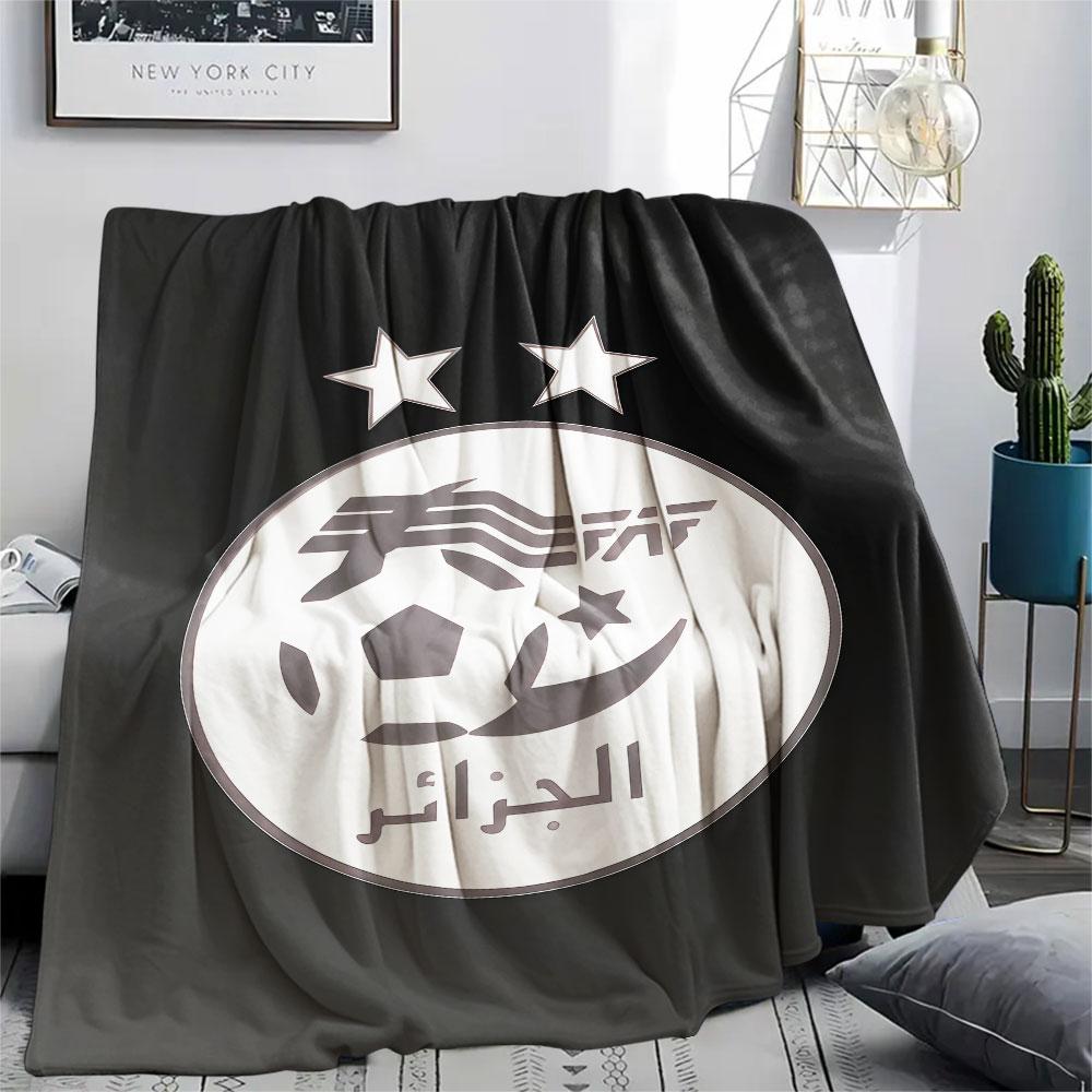 Algeria football Printed Flannel Blanket, soft throw for bedroom sofa, washable,soccer fan merchandise, great gift. 80cm x 120cm
