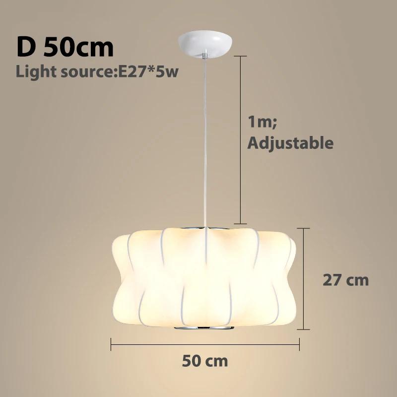 Modern Silk Pendant Lights Nordic Minimalist Designer LED Lamp Dining Table Hanging Chandelier Bedroom Decoration Home Lighting