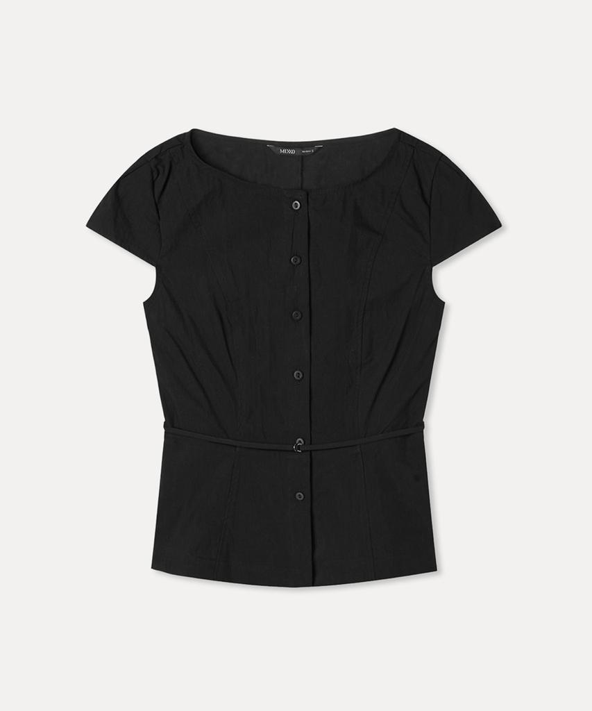 MIXXO Boat Neck Belted Blouse_Miwbwg511B