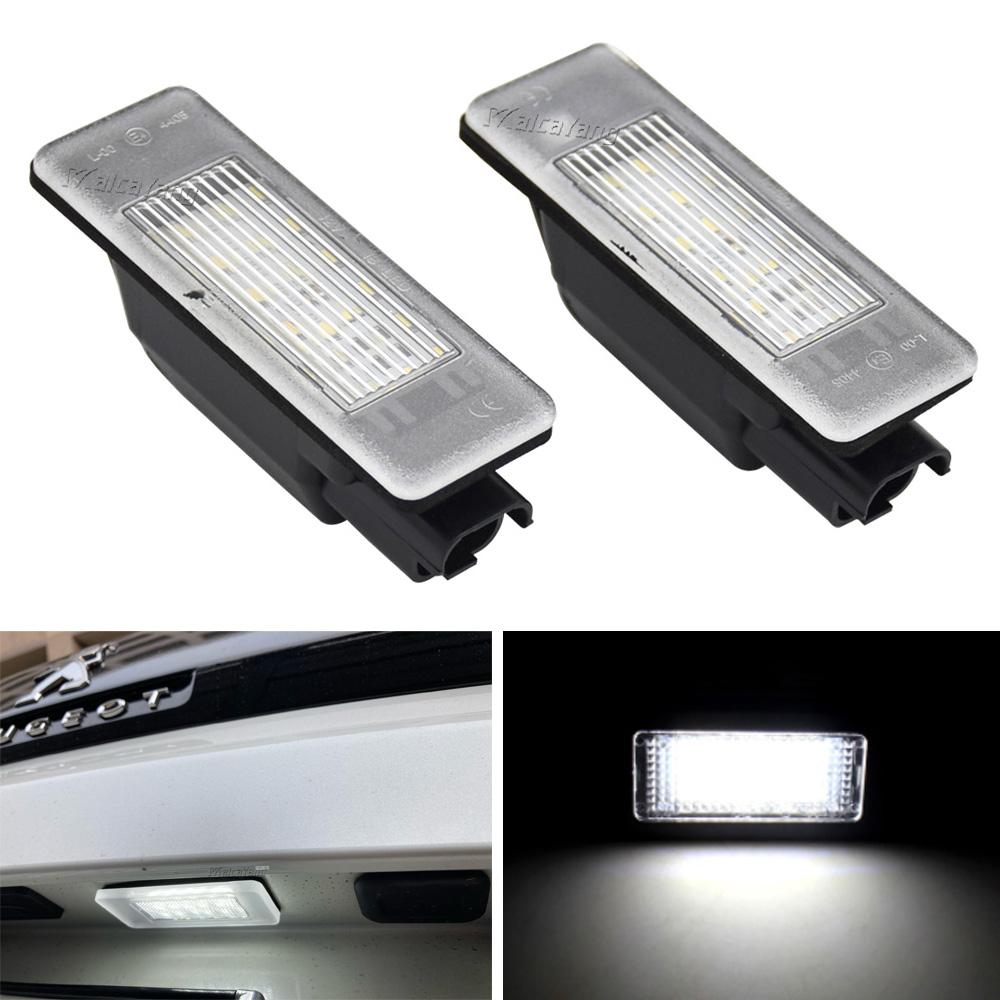 2PCS License Plate Light 6340G9 6340F0 6340 G3 For Peugeot 308 3008 308CC 106 1007 207CC 307 3008 406 407 607 806 807 508 License Plate Lights 2