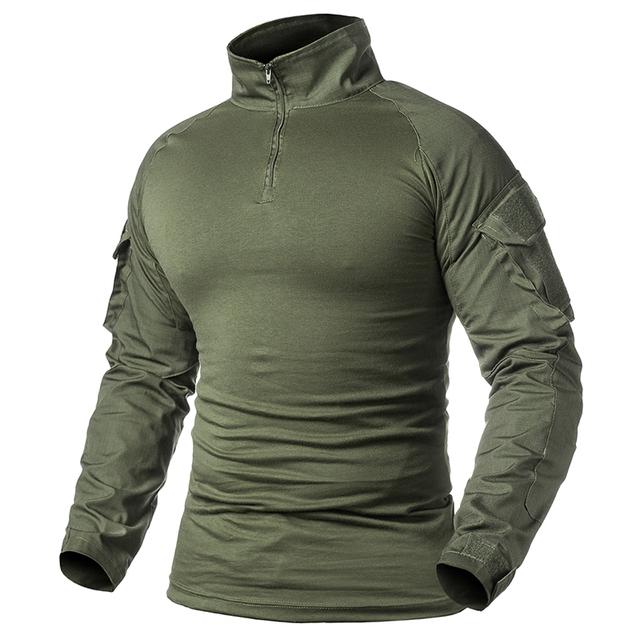 Herren Camouflage Tactical Shirt Langarm Combat T-Shirt Baumwolle Camo Uniform Shirts