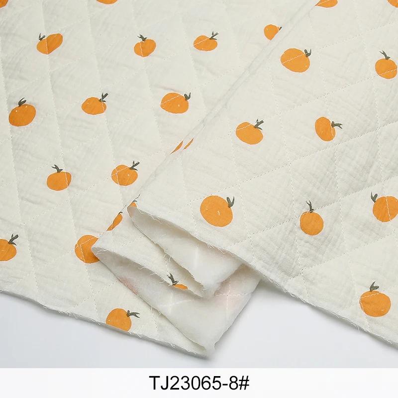 0.5m/2m Thicken Pure Cotton Double-layer Crepe Printed Quilted Cotton Fabric for Sewing Pajamas DIY Children's Clothing Fabrics