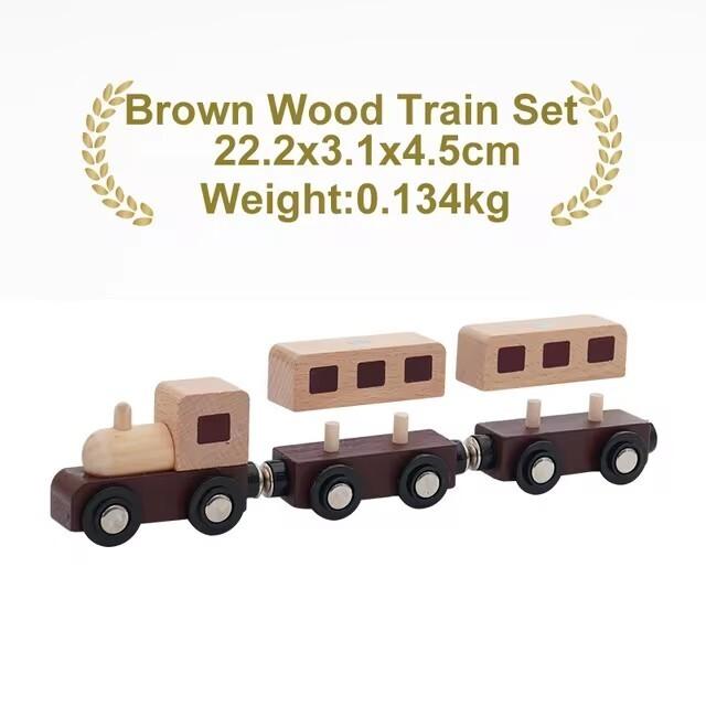 Wooden Magnetic Train Car Locomotive Ambulance Fire Truck Wood Railway Accessories fit for Brand Wooden Tracks Toy For Kids