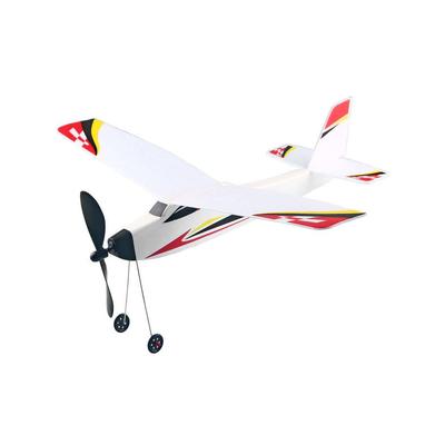 Aircraft Model Toy Foam Aircraft Rubber Band Elastic Drive Flying Glider Aircraft 3D Assembly Aircraft Model Fighter Jet Kids Educational Toy DIY