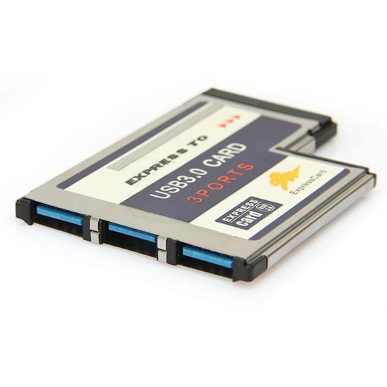 Super Speed 54mm Express Card to 3 Ports USB 3 Adapter Converter