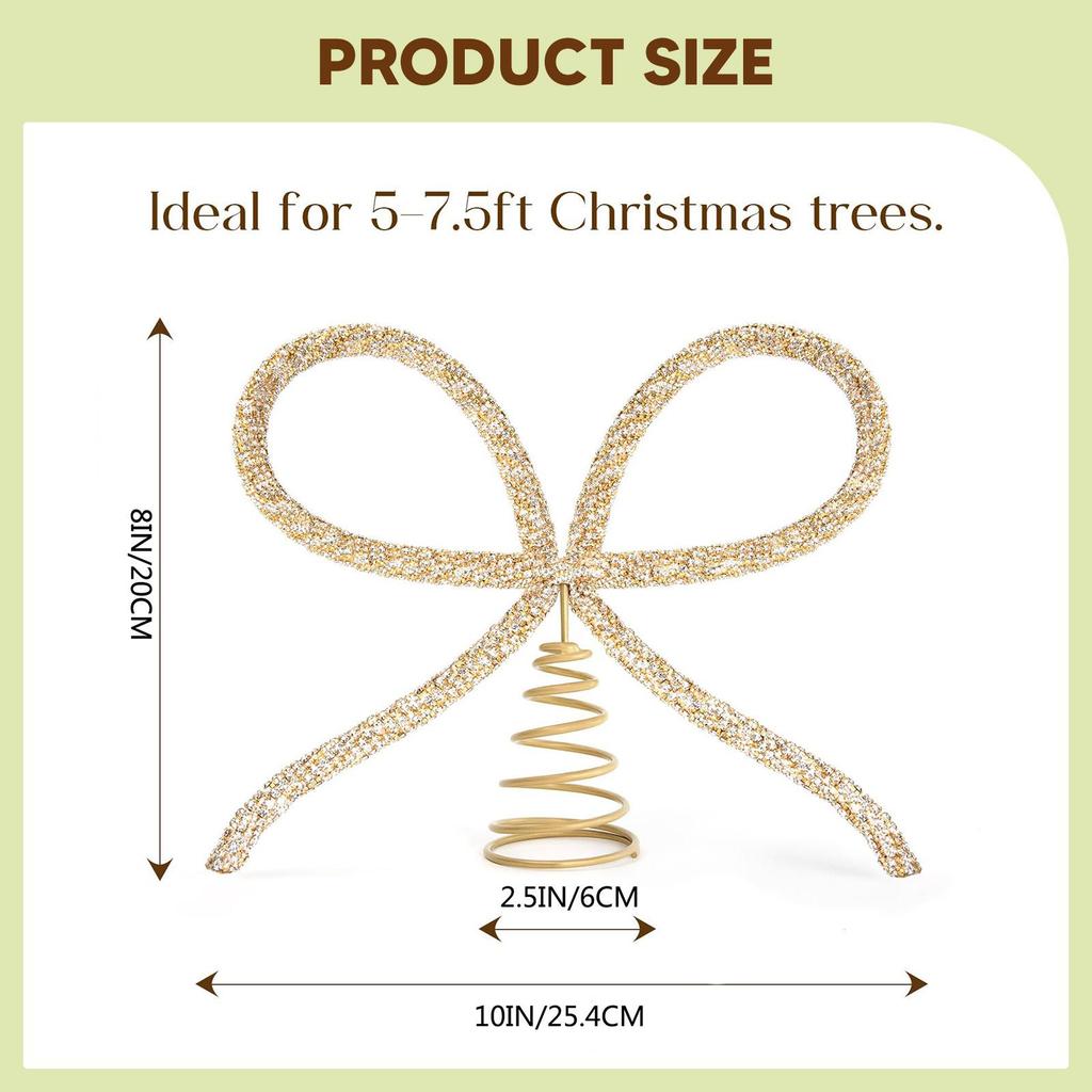 Bow Christmas Tree Topper Unique Versatile Xmas Decoration Xmas Tree Ornament Indoor for Home Party Favors Cafe Photo Props Mall