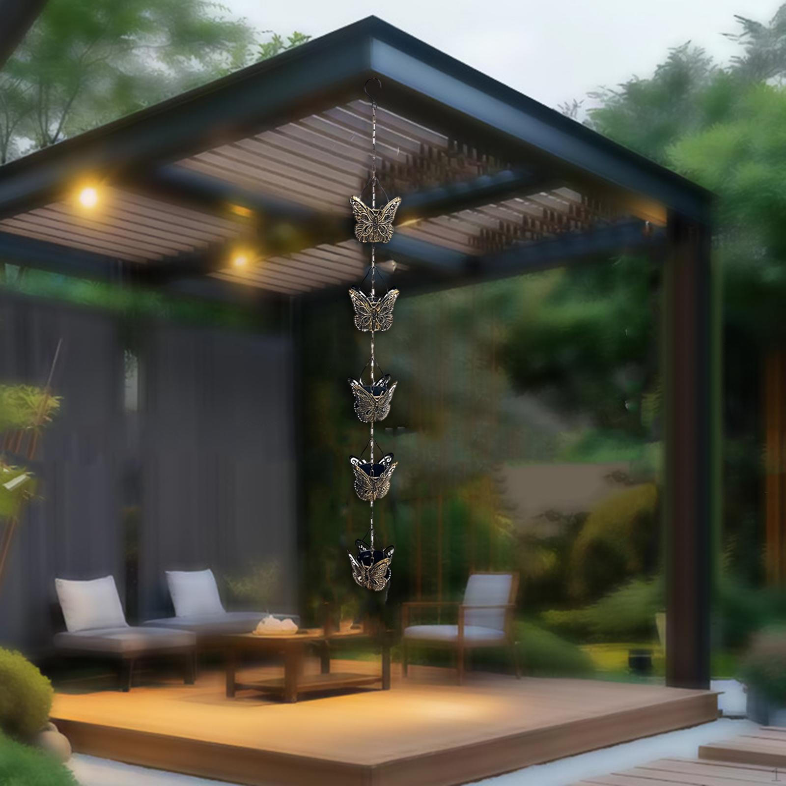 

Водосточная цепь для водостока с навесом, террасой, крышей, отводом дождевой воды, беседки, заднего двора, патио, сарая