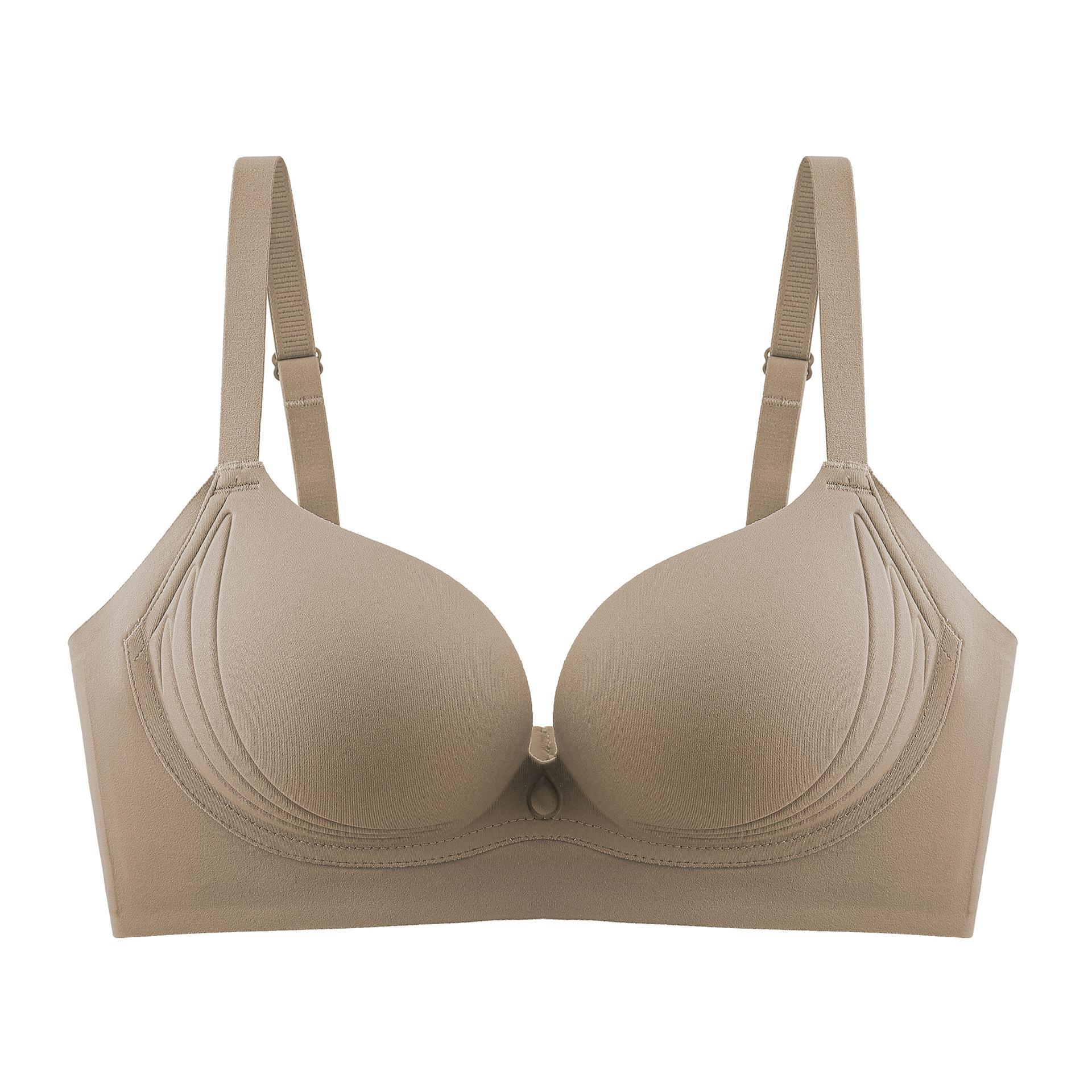 Women Seamless Push Up Bra No Underwire For Small Breasts S32 кофейный
