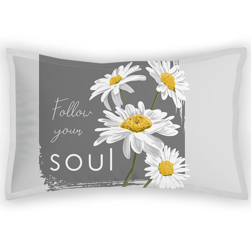 Digital Printing Pillowcase, Romantic Pastoral Satin Single Pillowcase, Summer Floral Pattern Velvet Bedding Pillowcase