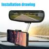 1x Universal Car Phone Holder 360 Degrees Rotating Stand Rearview Mirror Mount
