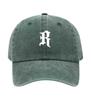 Letter R Printed Washed Cotton Adjustable Baseball Cap Classic Snapback Dad Hat Breathable Golf Fishing Outdoor Sun Cap