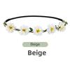 Adjustable Ribbon Floral Wreath Crown Hand Woven Bohemia Garland Headpiece  for Girls Women