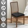4Pcs Dining Chair Seat Cover Set Leather Waterproof Chair Cushion Cover Kitchen Chair Seat Protector Slipcover Furniture Decor