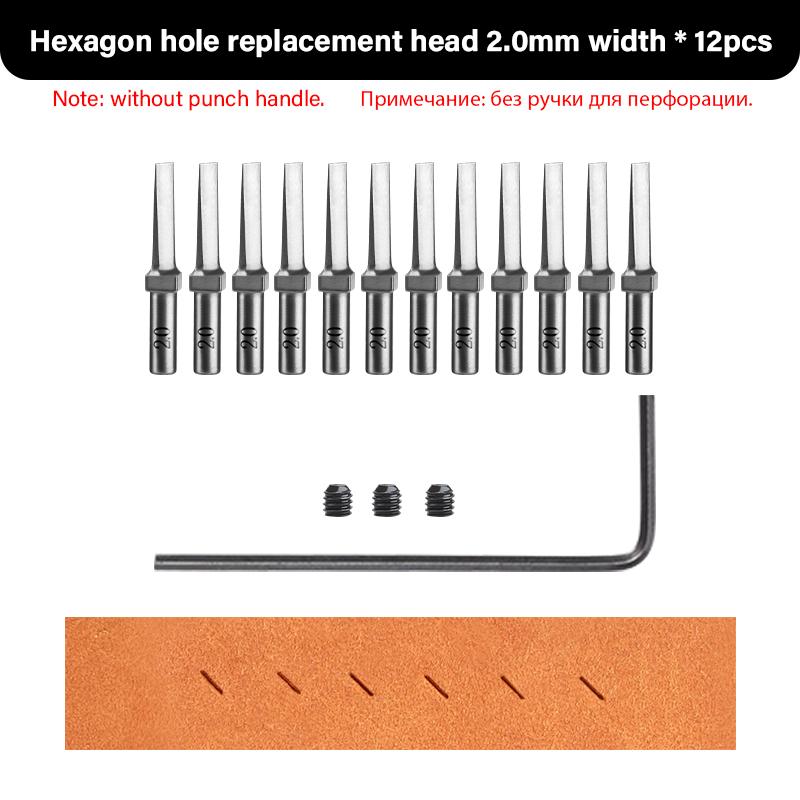 

WUTA 3G Leather Punches Head Replaceable Pricking Iron Removable Diamond Olive Round Hole French Style Chisel DIY Craft Tools